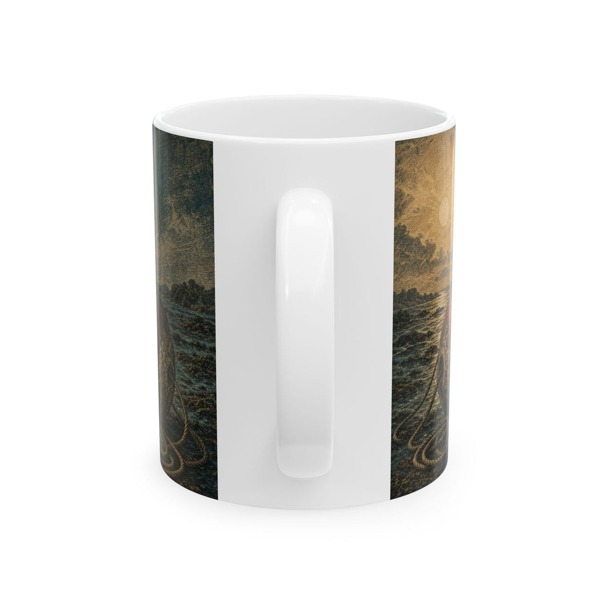 Spearfishing Freediving Mug Pole Spear Dive Float Ocean Engraving Style