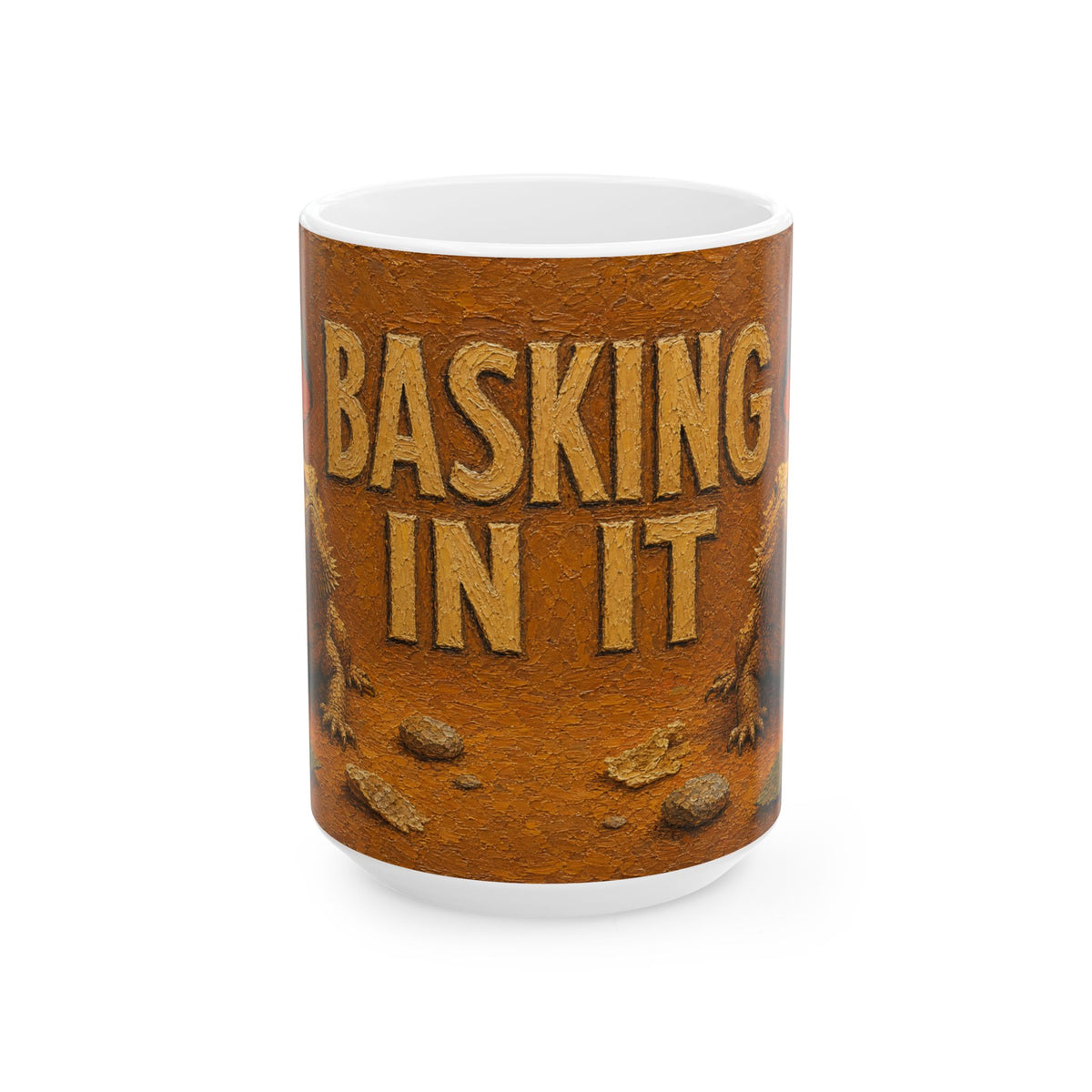 Bearded Dragon Mug Reptile Art Impasto Oil Painting Vivarium Life Coffee Cup