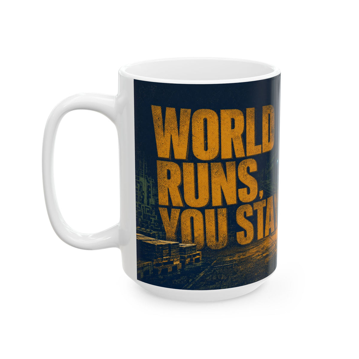 Night Shift Factory Worker Mug, Industrial Halftone Grain Print, Lone Worker Gift