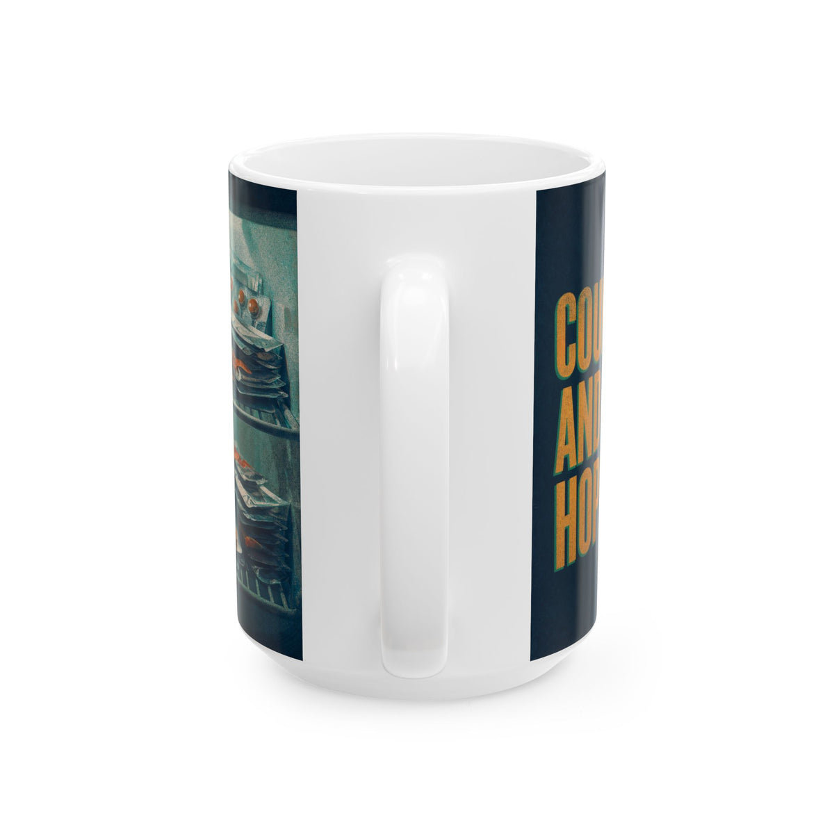 IVF Medication Fridge Mug amber vials counted and hopeful fertility art coffee mug