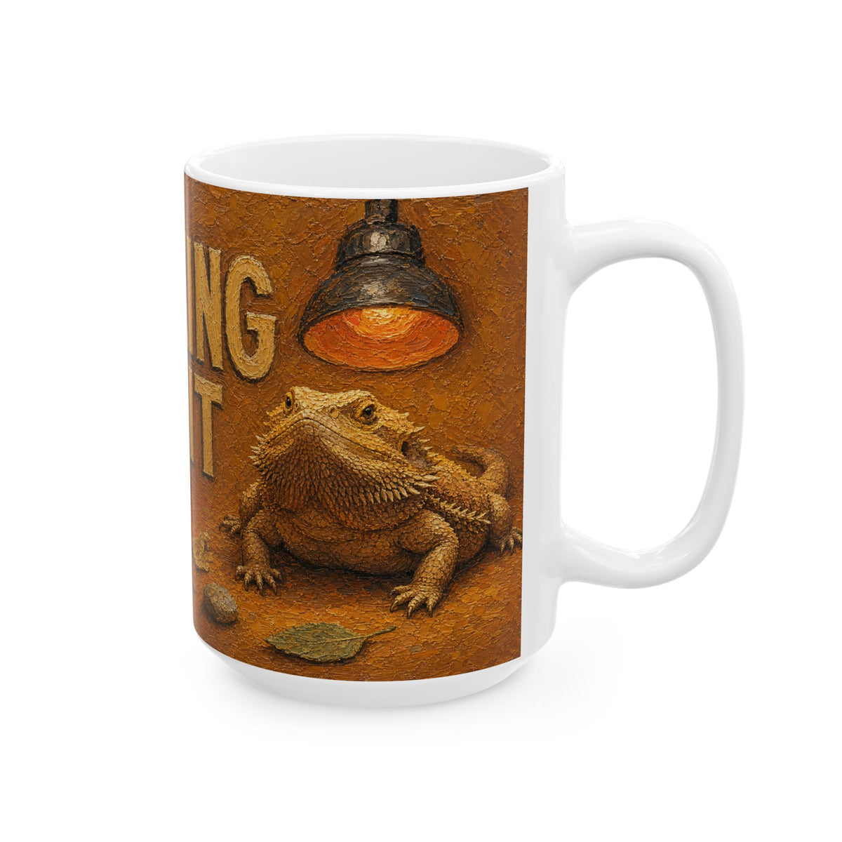 Bearded Dragon Mug Reptile Art Impasto Oil Painting Vivarium Life Coffee Cup