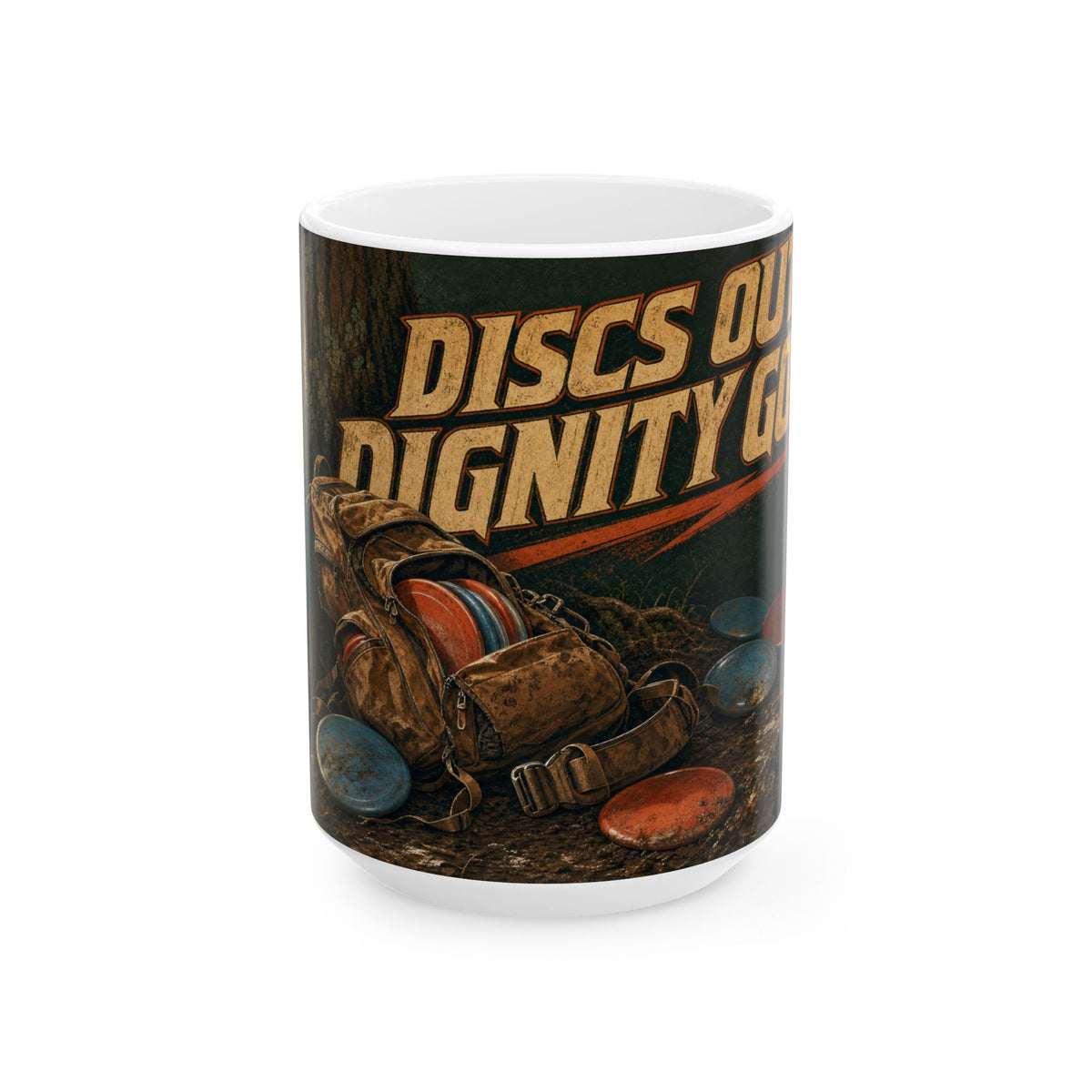 Disc Golf Bag Spilled Discs Muddy Mug funny disc golfer gift forest trail