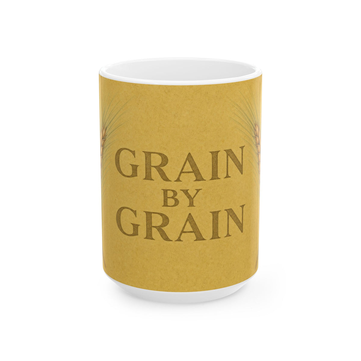 Grain By Grain Home Brewing Mug Barley Botanical Pen and Ink Art Coffee Cup