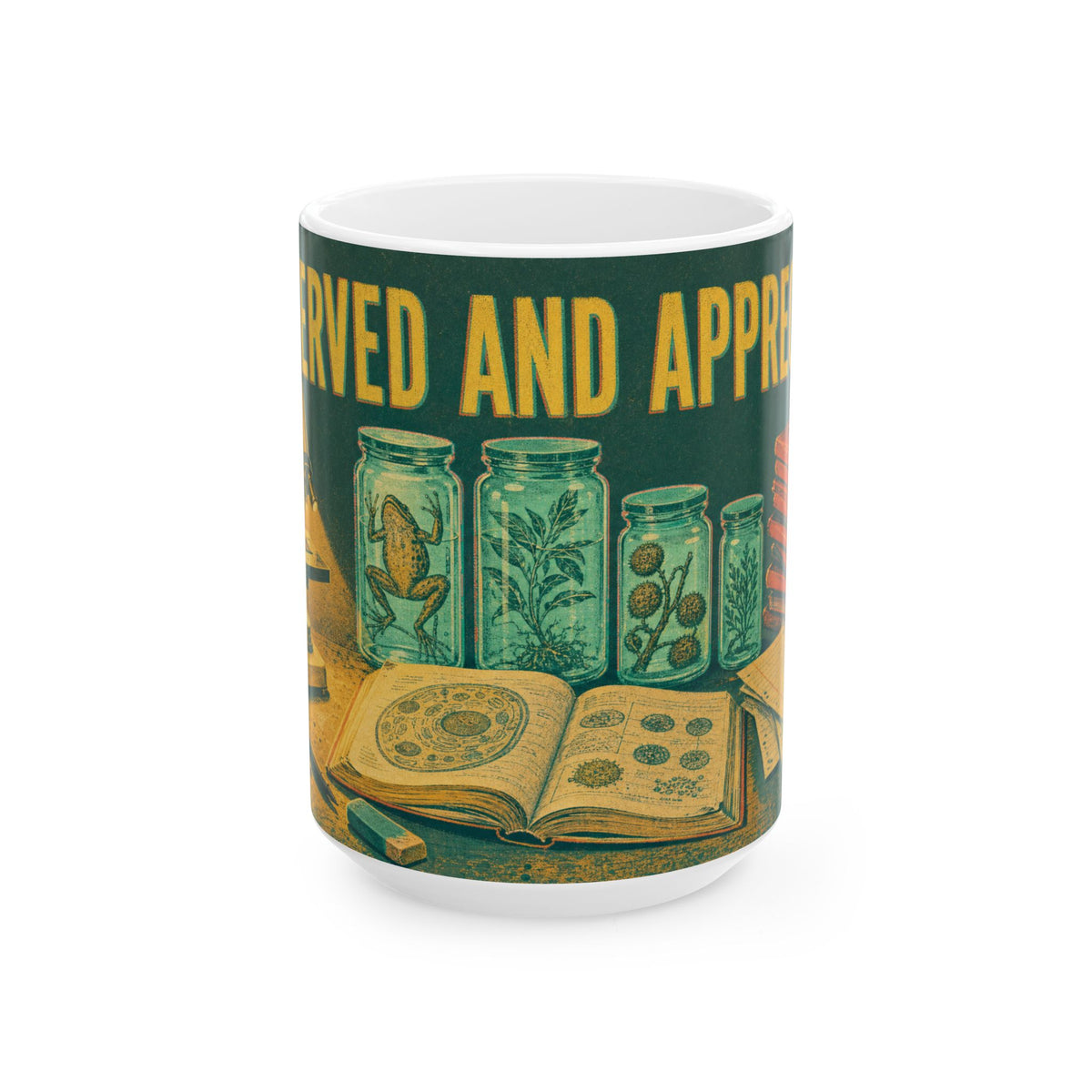 Biology Teacher Desk Mug Microscope Specimen Jars Science Classroom Gift