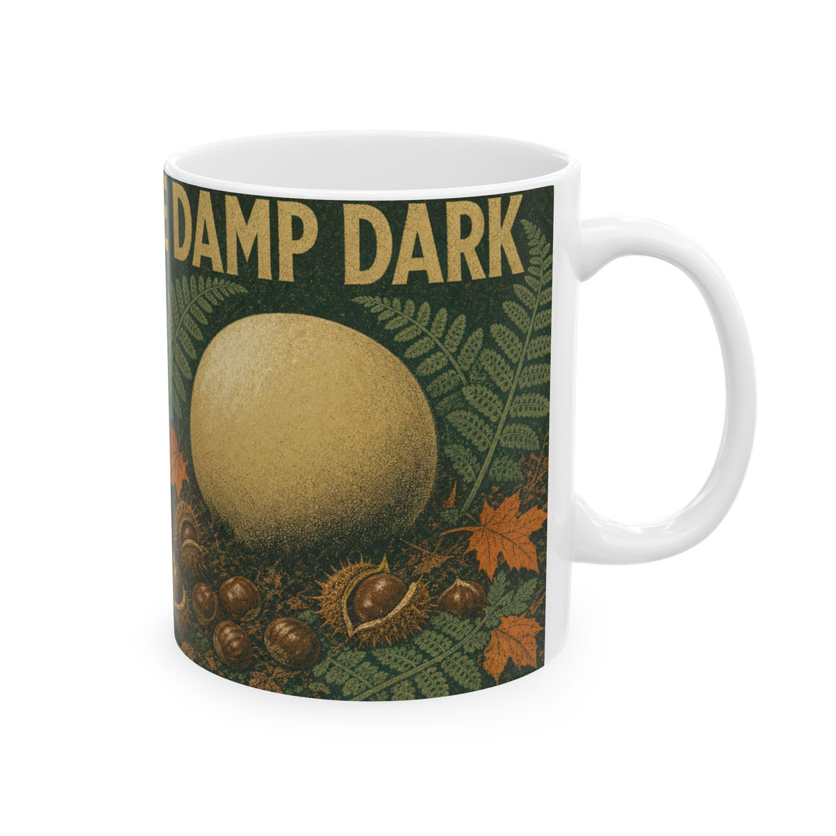 Giant Puffball Mushroom Mug Autumn Woodland Floor Fungi Foraging Wild Mushroom Art