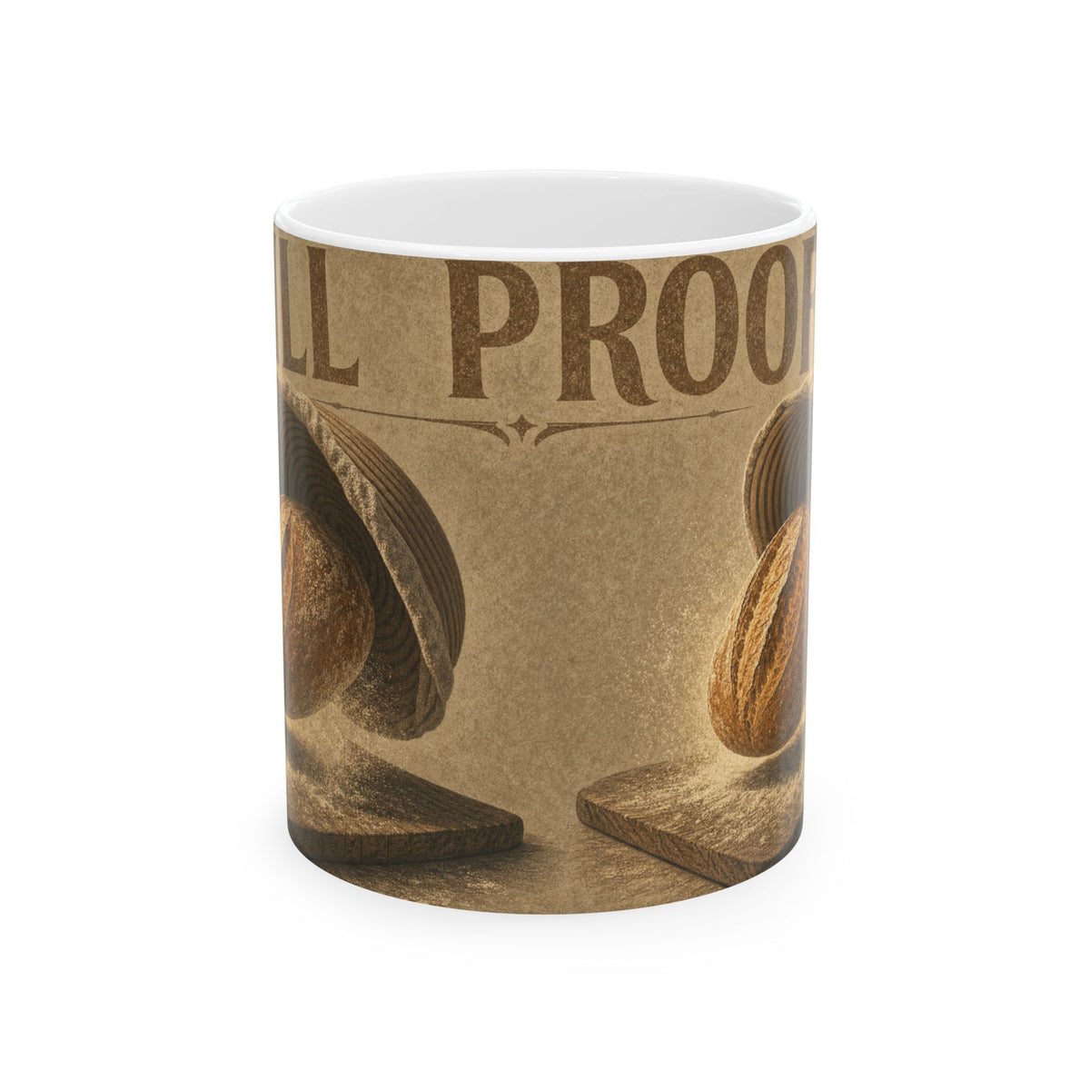 Sourdough Proofing Basket Mug Artisan Bread Art Coffee Cup Morning Bake