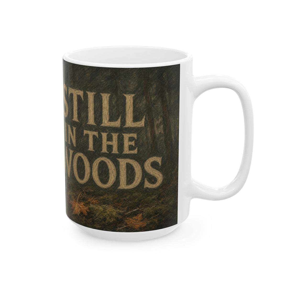 Disc Golf Basket Foggy Forest Morning Mug for Disc Golfers Misty Pine