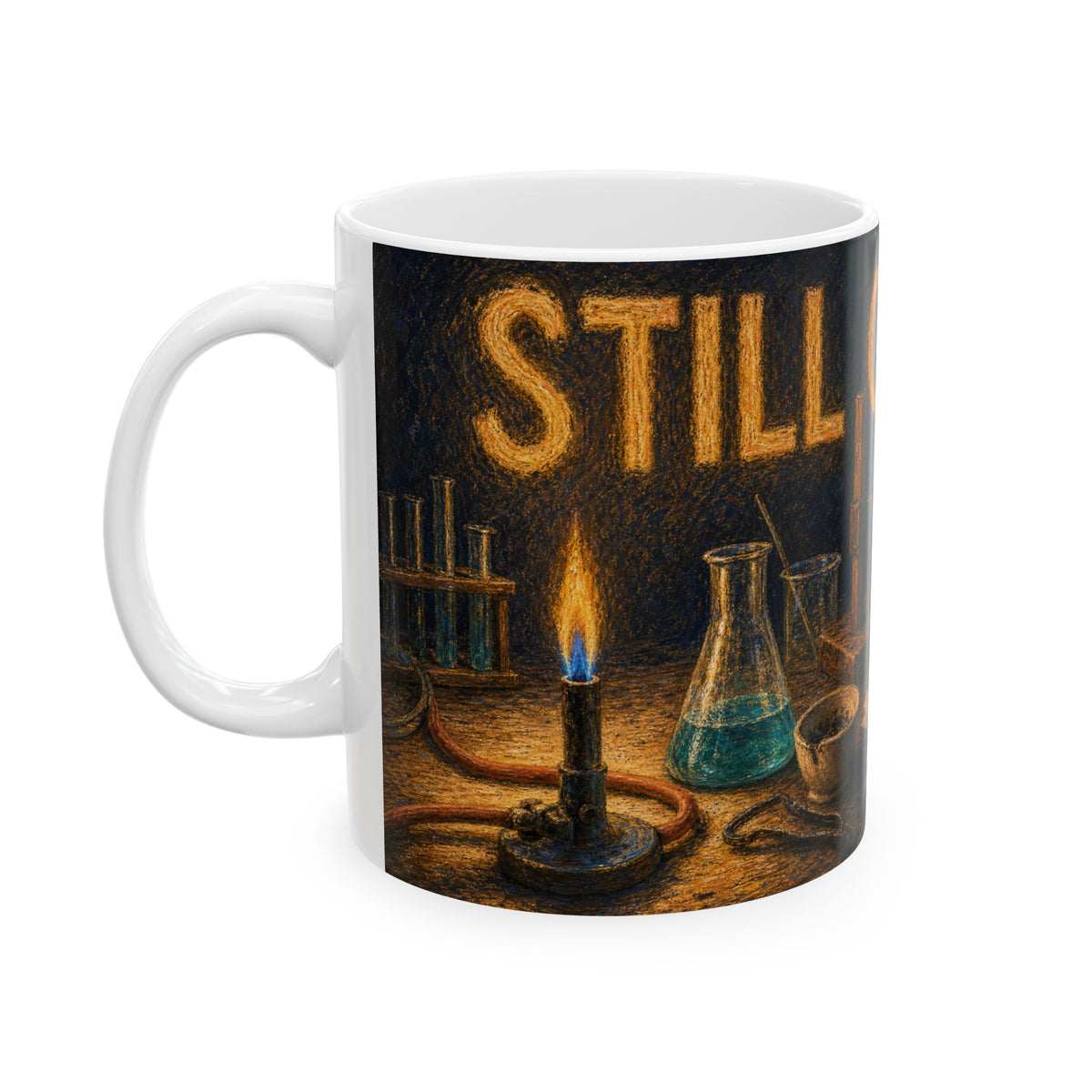Science Lab Bench Mug for Chemistry Teachers - Still Glowing End of Day