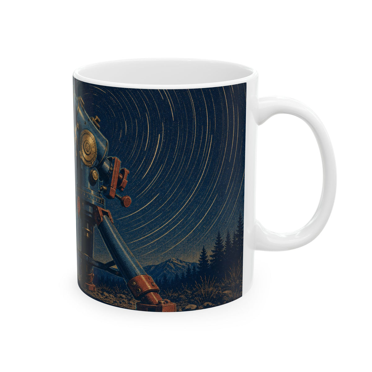Equatorial Mount Star Trails Mug vintage astrophotography telescope night sky