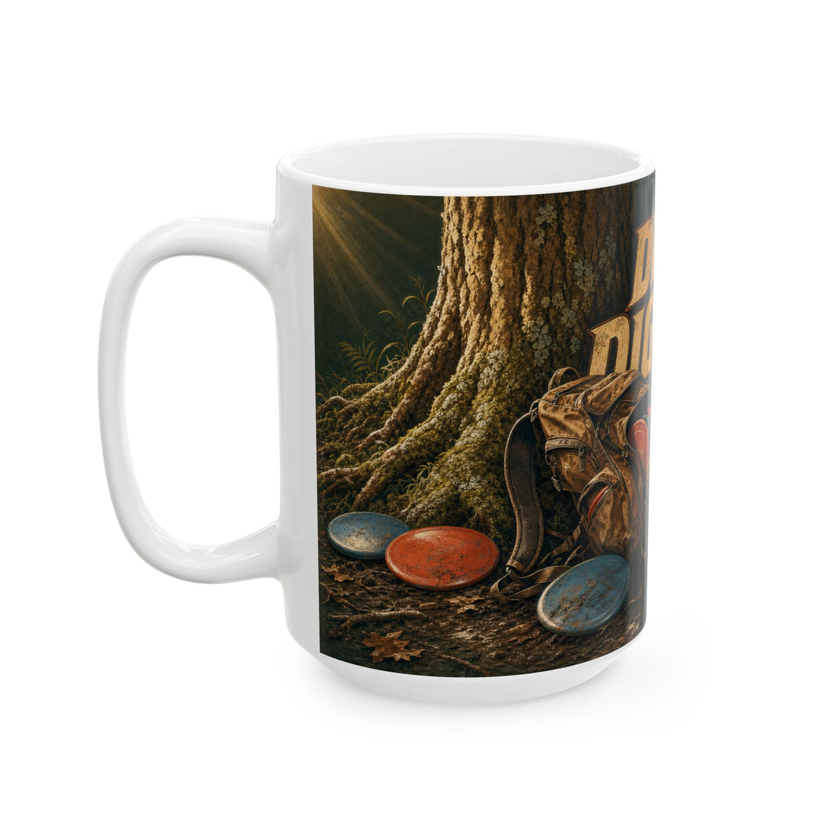 Disc Golf Bag Spilled Discs Muddy Mug funny disc golfer gift forest trail