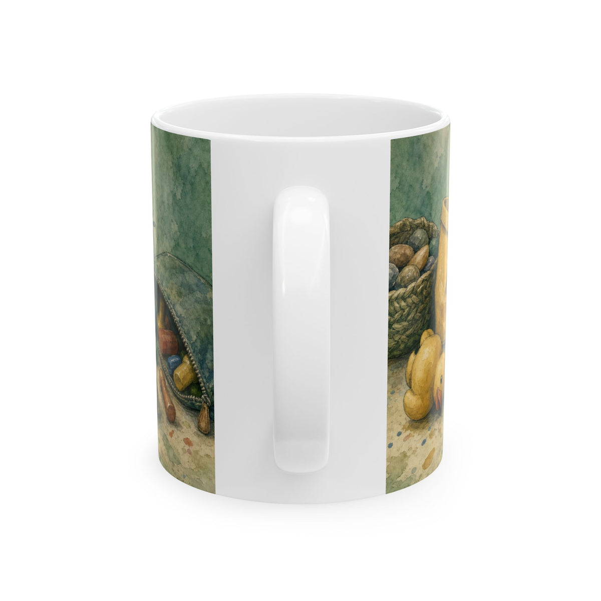 Therapy Table Still Life Mug for OTs and SLPs, quiet exhaustion watercolour art
