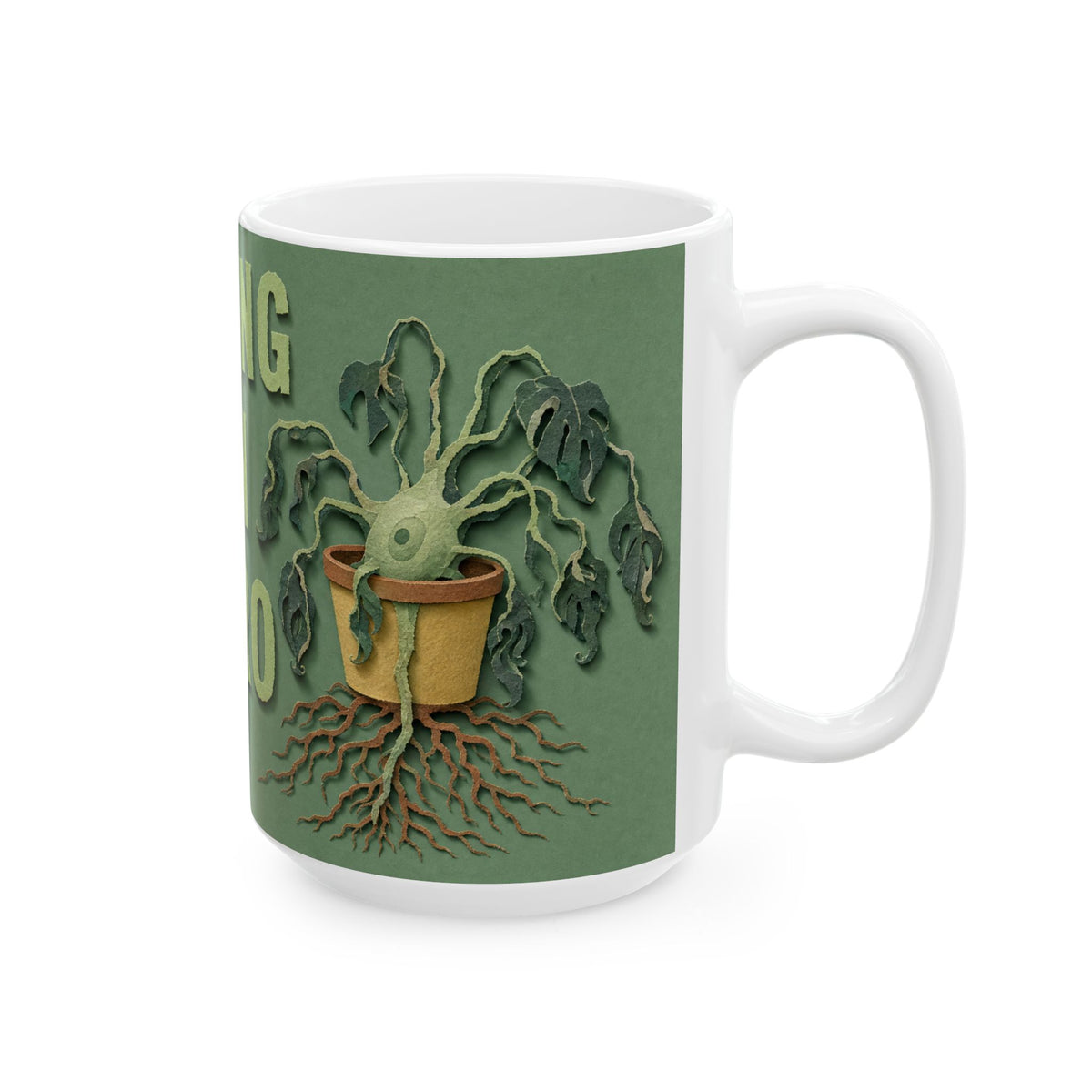 Neuron Houseplant Mug Drooping Plant Illustration Brain Cell Humour Coffee Cup