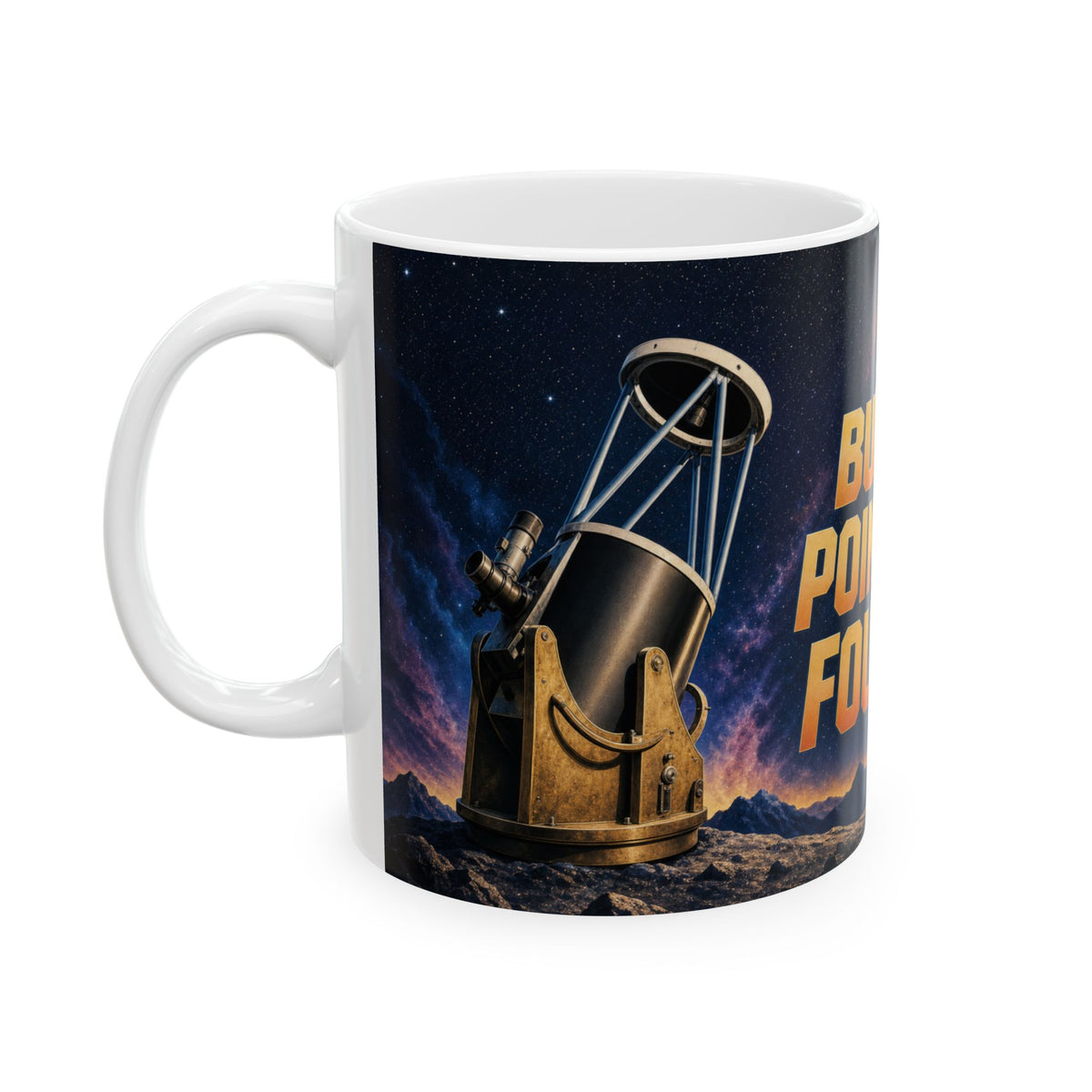 Dobsonian Telescope Night Sky Astronomy Mug Milky Way Starfield Airbrushed Space Art