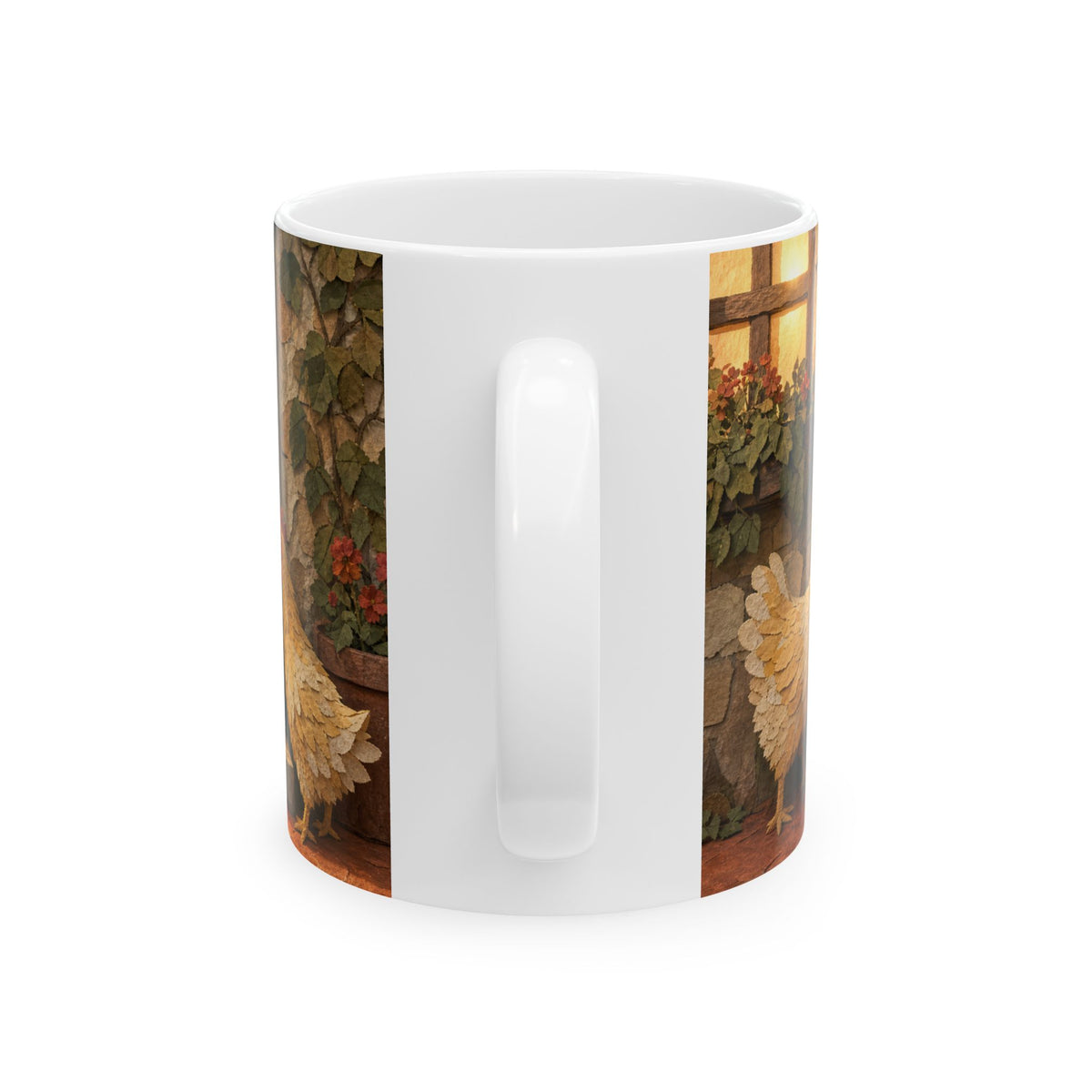 Backyard Chickens Mug Hen Flock Dawn Doorstep Terracotta Cottage Humor Gift