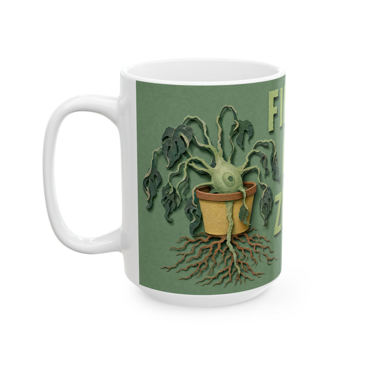 Neuron Houseplant Mug Drooping Plant Illustration Brain Cell Humour Coffee Cup