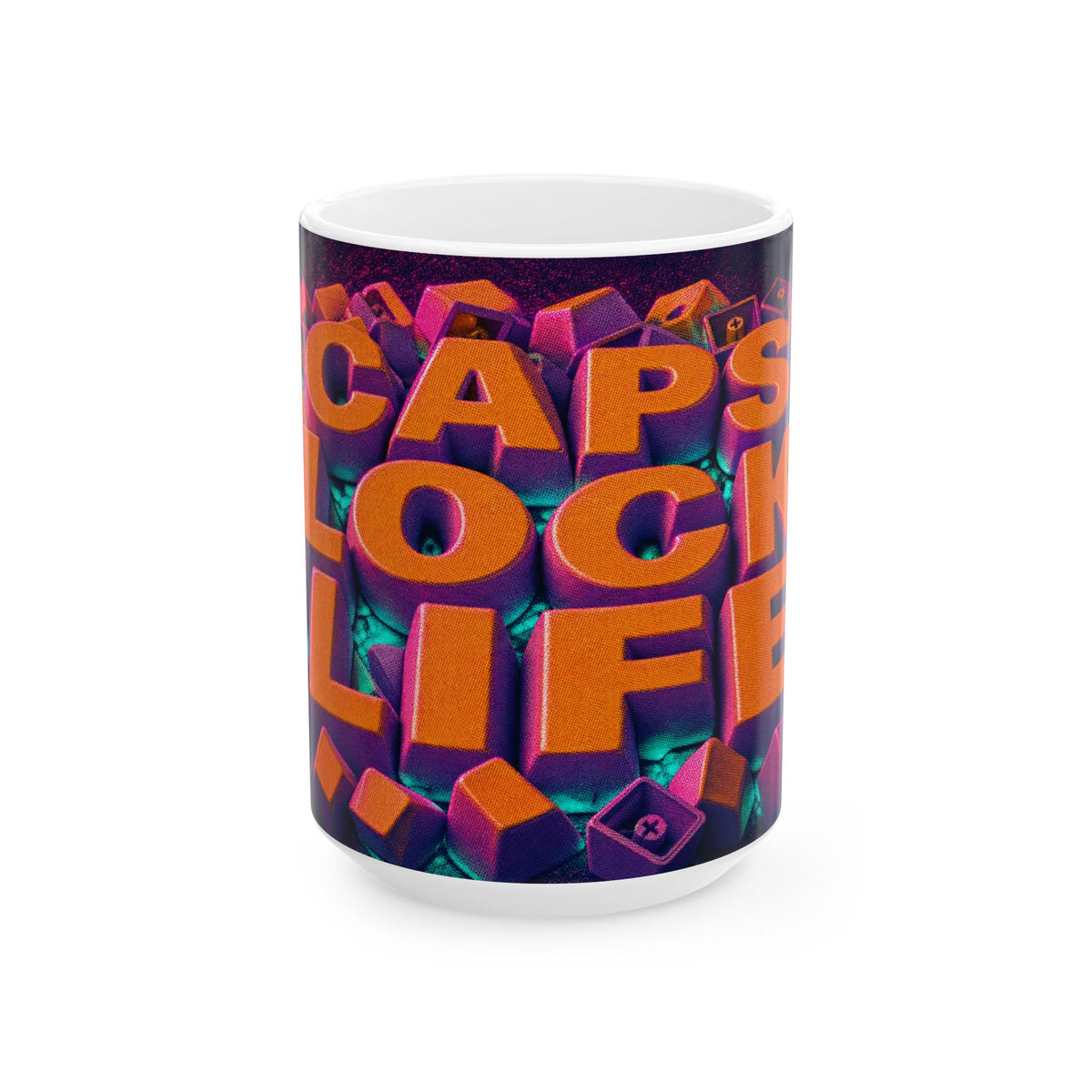 Mechanical Keyboard Art Mug Keycap Spill RGB Glow Cyberpunk Desk Coffee Cup