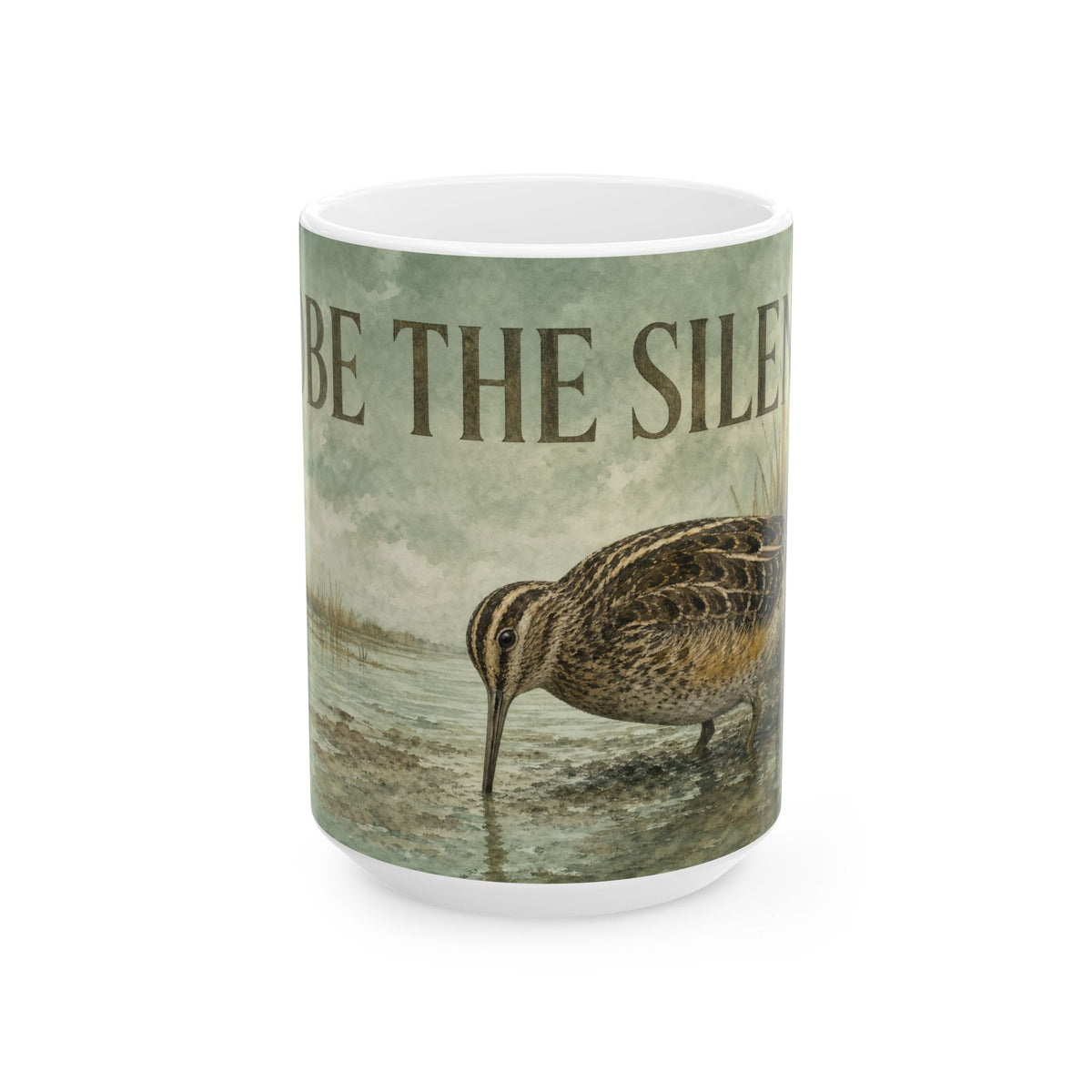 Common Snipe Watercolour Mug Marsh Wading Bird Ornithology Illustration Reed Bed