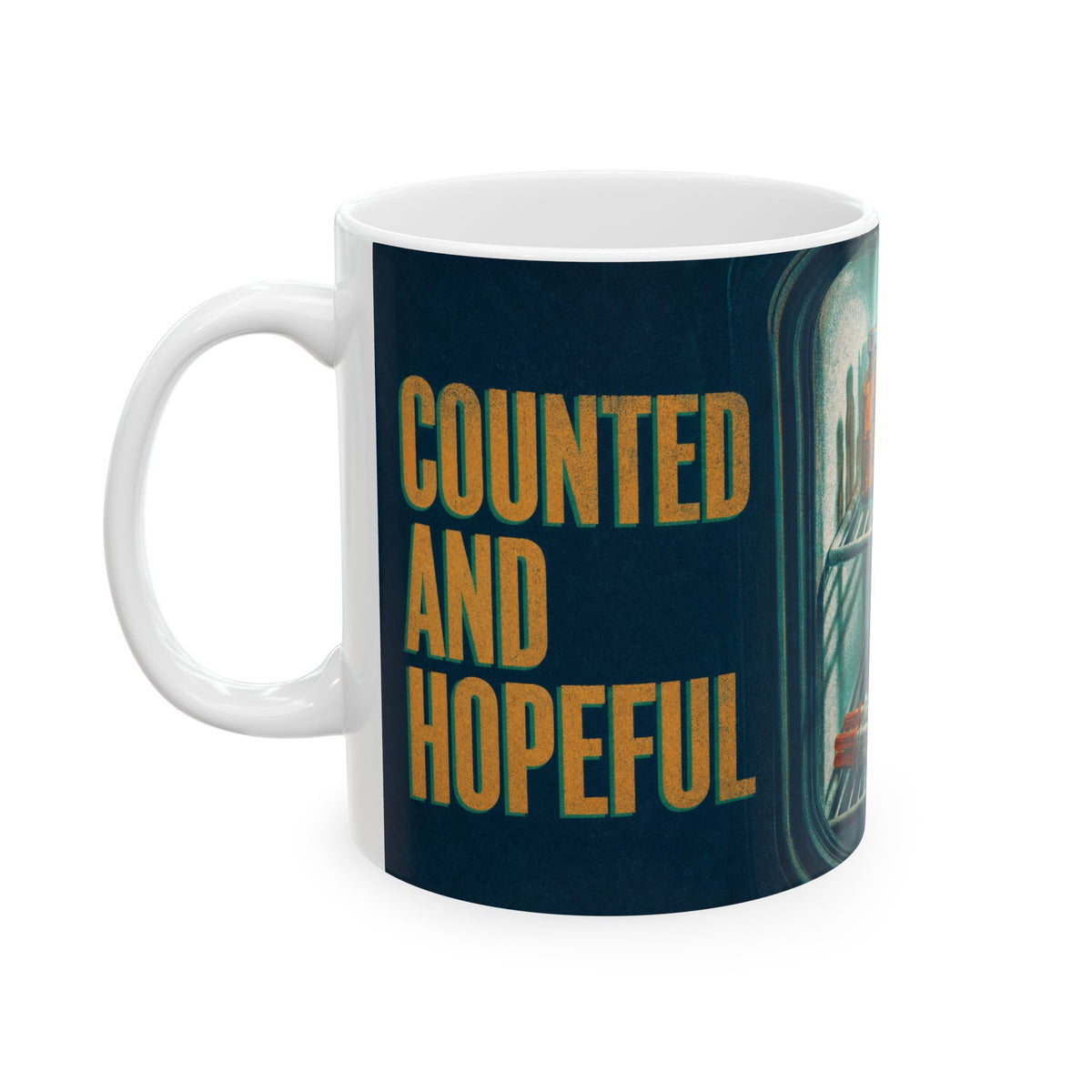 IVF Medication Fridge Mug amber vials counted and hopeful fertility art coffee mug
