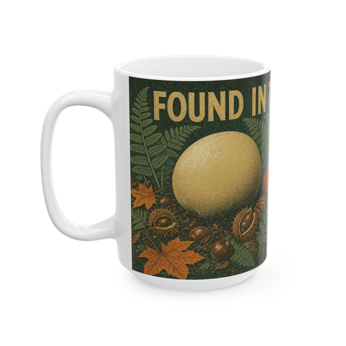 Giant Puffball Mushroom Mug Autumn Woodland Floor Fungi Foraging Wild Mushroom Art
