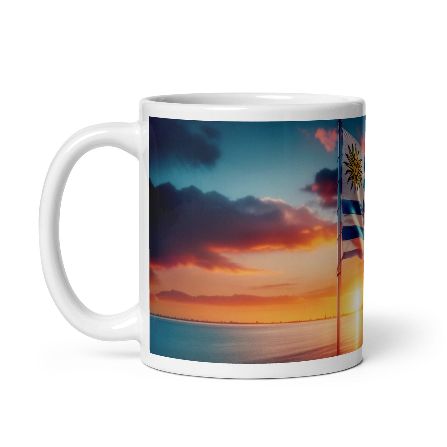 White glossy mug
